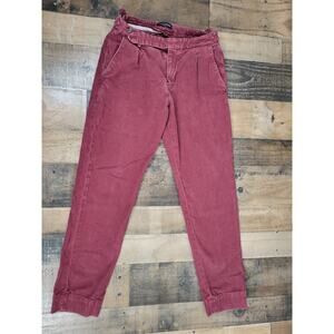 benaco & fontana Mens IT 48 US 38-40 Maroon red Pants Adjustable Soft Italy Made